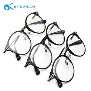 Glasses Frame Eyewear Popular New Fashion Design Custom Thin Eyewear Acetate Titanium Combination Glasses Optical Frames In Stock