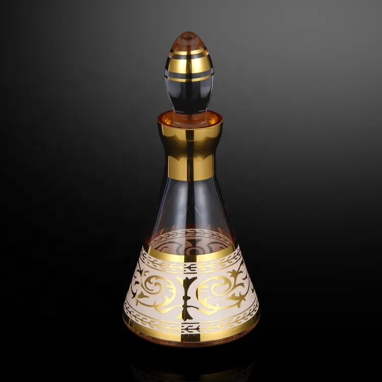 210 ml klare glas reales gold leere flüssigkeit handgemachte glas arabisch parfüm flasche