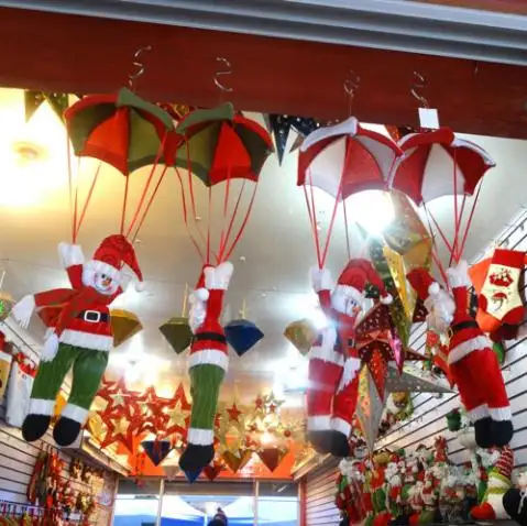 54cm Weihnachten Home Decke Dekorationen Fallschirm Santa Claus Schneemann Weihnachten Hängen Anhänger Weihnachten Dekoration Liefert