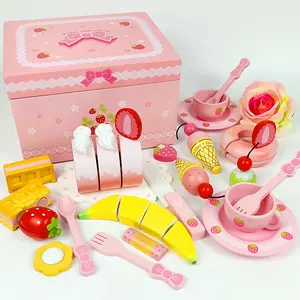 2021 Houten Moeder Tuin Cake Snijden Set Speelgoed Kids Pretend Play Houten Keuken Speelgoed WCS009