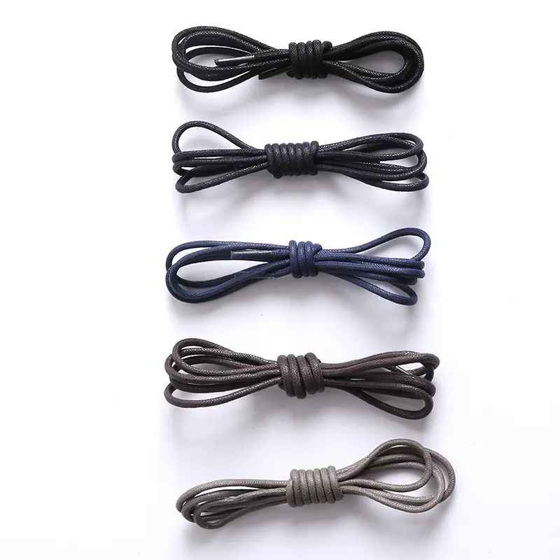 Wonderful Quality Round Thin Waxed Cotton Shoelaces for Leather Dress Shoes