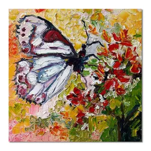 New Product Modern Canvas Oil Painting Butterfly and Flower Painting