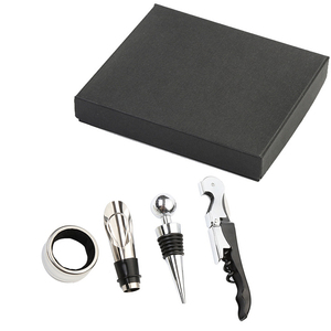 Top vendita vino apribottiglie <span class=keywords><strong>Kit</strong></span> attrezzi vino accessori regalo in acciaio inox metallo vino accessori Set di 4 - Product Image 3