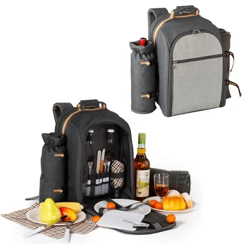 Weltweit verschiffen hohe asche picknick rucksack für 2 person mit wein halter und decke