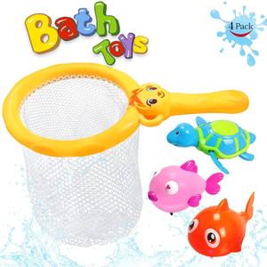 Jouets de bain pour bébé-Filet de pêche amusant pour <span class=keywords><strong>piscine</strong></span> avec <span class=keywords><strong>tortue</strong></span> en plastique et deux poissons-Super amusant pour la salle de bain et la <span class=keywords><strong>piscine</strong></span>-Fabriqué en ABS - Product Image 5