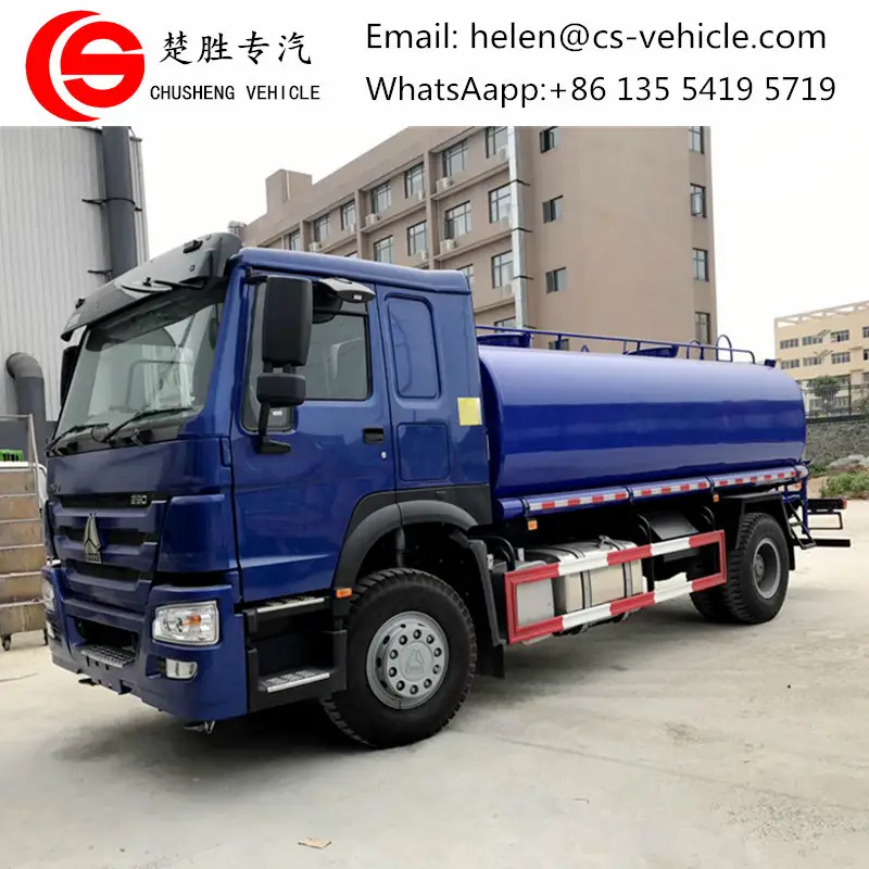 Sinotruk HOWO 4X2 camion cisterna 266hp 15000 litro di acqua 15ton camion cisterna d'acqua serbatoio di acqua 15000 litri