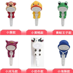 Douchette à main en forme d'animaux de dessin animé, 1 pièce, jouets de bain, ventouse murale pour enfants - Product Image 3