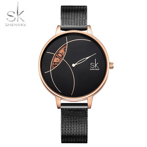 Shengke Vigilanza Delle Donne Di Modo Della Signora Creativo In <span class=keywords><strong>Acciaio</strong></span> Inox Orologio Casuale Della Maglia Della Fascia di Design Elegante D'argento Della Vigilanza Del Quarzo per la Femmina - Product Image 1
