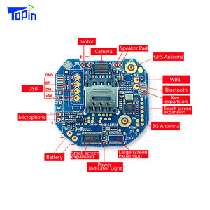 ZX7206 3G GPS 트래커 PCB MT6572 GSM GPRS GPS 모듈 2G + 3G + GPS + WiFi + FM 안드로이드 시스템 5MP 카메라 스마트 시계 32*34mm