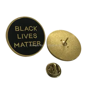 Vuelos de insignia Pin de solapa Negro Vive materia Pines de esmalte de Metal