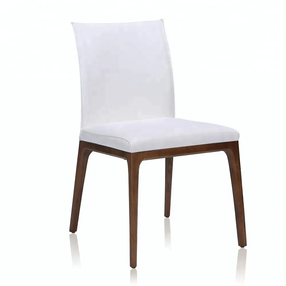home goods solid wood carved white leather dining chair