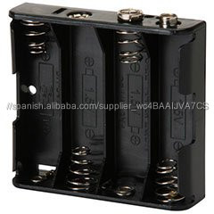 Negro plástico celular 4xAA (UM-3 * 4) 6 v Caja Del Sostenedor de Batería con cable - Product Image 4