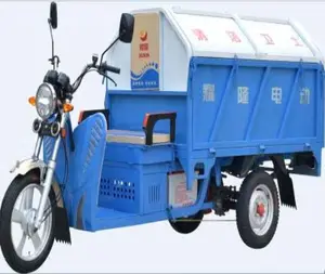 Tricycle spécial à trois roues, pouces, grand conteneur de déchets, camion de levage, cabine fermée, Cargo