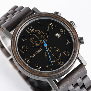 Reloj de Madera para Hombre, Estilo Casual Minimalista, Cristal Hardlex Inteligente, Elegante y de Lujo, Batería con 2 Años de Duración, Múltiples Husos Horarios - Product Image 4