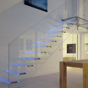 <span class=keywords><strong>Escaleras</strong></span> flotantes <span class=keywords><strong>de</strong></span> cristal prefabricadas LED para uso doméstico, bajo precio - Product Image 2