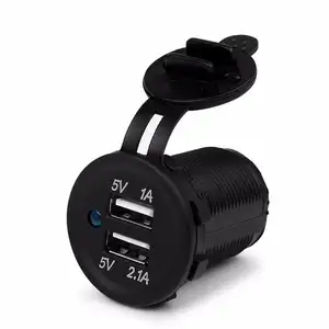 5V 3.1A Dual USB Charger Socket Adapter Power Outlet for 12V 24V Motorcycle Car