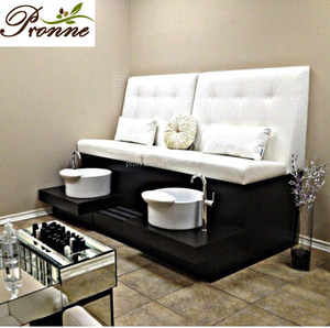 Bancos de <span class=keywords><strong>spa</strong></span> de belleza y cuidado personal, doble asiento, <span class=keywords><strong>blanco</strong></span>, estación de pedicura, <span class=keywords><strong>spa</strong></span> de pies con tazón - Product Image 1