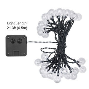 Guirlande lumineuse <span class=keywords><strong>solaire</strong></span> d'extérieur IP65 à intensité variable, <span class=keywords><strong>boule</strong></span> à bulles en cristal, 30 LED, 6,5 m, décoration de Noël, mariage, fête, rue, <span class=keywords><strong>jardin</strong></span> - Product Image 2