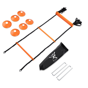 Nhanh nhẹn thang tốc độ đào tạo bậc thang cho bóng đá bóng đá với Carry bag, Orange, 4 M 8 nấc - Product Image 1