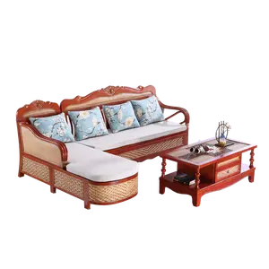 Sofá cama plegable de madera con diseño chino, conjunto de muebles para sala de estar, sofá cama moderno, mimbre de estilo chino