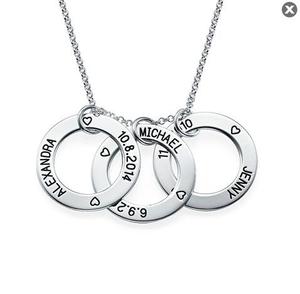 <span class=keywords><strong>Collana</strong></span> di cerchi di anelli russi su misura iscrizione di gioielli personalizzato <span class=keywords><strong>con</strong></span> <span class=keywords><strong>nome</strong></span> intrecciato ciondolo in acciaio inox - Product Image 2