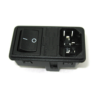 Saklar Inlet CUL TUV CQC untuk Penggunaan Rumah Sakit, Dudukan Sekring Ganda yang Dapat Diganti, 10A 250V IEC C14, Modul Soket Masukan Daya AC