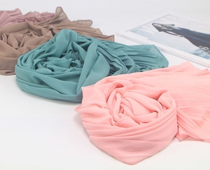 Mode Plissee Schal Hijab Schal Baumwolle Muslim Frauen Chiffon Crinkle Hijab - Product Image 5