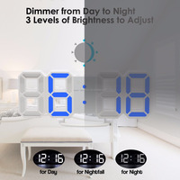 LED Réveil Numérique-Sortie Alimenté, Grande Lumière LED 3 Couleurs, Alarme, Snooze, Gradateur de Luminosité, Grand Affichage Numérique