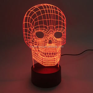 Petite lumière de nuit led horrible crâne effrayant squelette nuit de capteur de lumière - Product Image 1