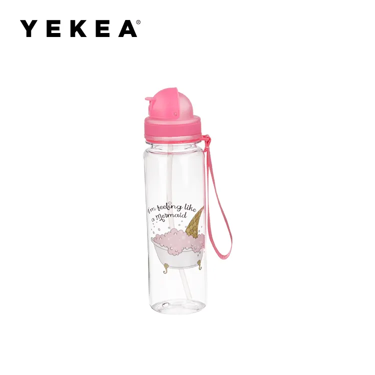 Personalizza la bottiglia d'acqua 500ml elegante bottiglia d'acqua per bambini in plastica leggera con beccuccio in gomma