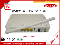 Chine Usine GPON ONU 4GE CATV WiFi + 3FE + CATV + WiFi Équipement de réseau optique FTTH WIFI CATV Routeur Triple Play Service USB