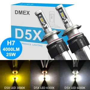 DMEX D5X Canbus 25 W 4000LM רכב Luxeon LED אור H7 H4 H8 H9 H11 H13 9005 9006 LED רכב לבן אור