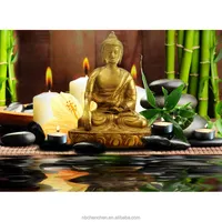 Wall art with light up canvas paintings factory price buddha led canvas painting