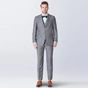 Costume de mariage 3 pièces pour hommes, costume formelle Anti-rides, coupe simple, avec photos