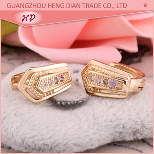 2017 nueva última moda todo tipo de lujo pequeño oro desgaste diario aro pendientes para mujer jhumka diseños fotos joyería - Product Image 6