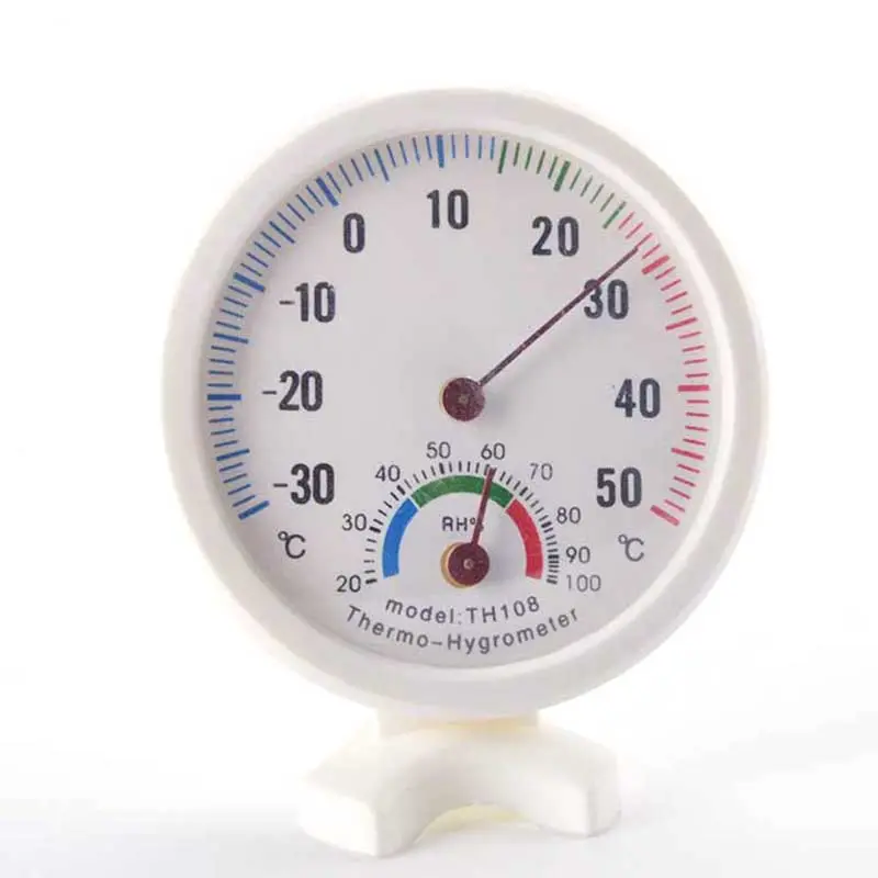 TH108 داخلي التناظرية درجة الحرارة مقياس الرطوبة ميزان الحرارة الرطوبة ، ميني نوع درجة الحرارة والرطوبة
