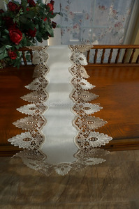 Dentelle <span class=keywords><strong>chemin</strong></span> de <span class=keywords><strong>table</strong></span> <span class=keywords><strong>gris</strong></span> couleur - Product Image 4