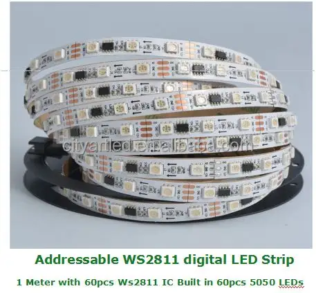 1IC chip master 5050 RGB leds TM1914 IC dream color led strip light , DC12V 36led/m 8.6W IC dream color strip light