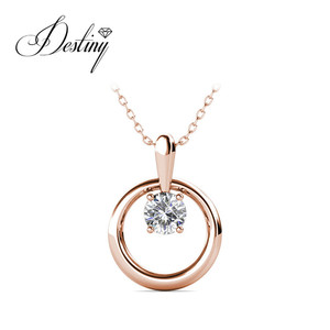 שרשרת תליון אופנה סיטונאית משובץ גבישי swarovski קלאסי שרשרת 925 כסף סטרלינג - Product Image 4