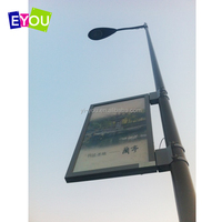 Panneau publicitaire lumineux pour poteau de rue extérieur, écran solaire pour bord de route, enseignes lumineuses pour publicité extérieure sur poteau de rue