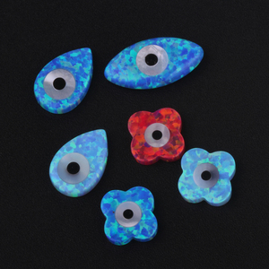 Fuoco superiore con foro 10mm pietre preziose occhio doppi lati con occhi forma rotonda sintetica <span class=keywords><strong>pietra</strong></span> <span class=keywords><strong>opale</strong></span> <span class=keywords><strong>blu</strong></span> prezzo - Product Image 4