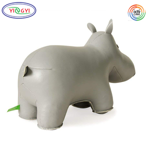A493 classico ippopotamo grigio finta pelle animale fermalibri CPSIA decorazione Premium lavoro manuale all'ingrosso ODM OEM in pelle <span class=keywords><strong>animali</strong></span> imbalsamati - Product Image 2