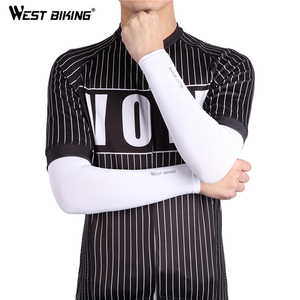 OUEST VÉLO OEM/ODM En Gros Chine Usine UV Protection Glace Soie Bras Manches Respirant Confortable <span class=keywords><strong>Lycra</strong></span> Blanc Manchon de Cyclisme - Product Image 6