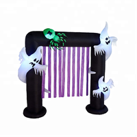 Château gonflable hanté pas cher avec squelette/fantôme/squelettes/arche d'entrée gonflable pour la décoration d'Halloween