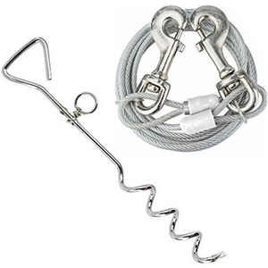 Perro lazo de cable juego, doble correa de perro y perro de la cadena del acero inoxidable - Product Image 1