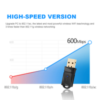 Adaptador Wifi USB de doble banda de 600Mbps para PC, DVB, receptor de satélite