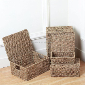 <span class=keywords><strong>Cesta</strong></span> de almacenamiento de algas naturales, <span class=keywords><strong>con</strong></span> tapa y asas, artículos diversos - Product Image 1