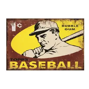 Topps Baseball Bubble Gum Vintage Tin Sign Decor Wall Cafe Bar Wave Garden Room Garage Club Plaque Painting Retro Metal