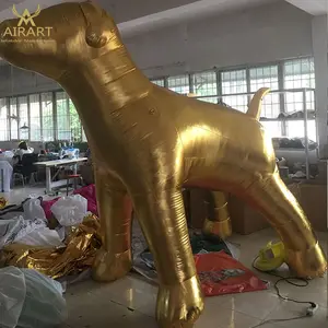 חיצוני פרסום זהב ענק כלב נוצץ מתנפח זהב לברדור רטריבר כלב
