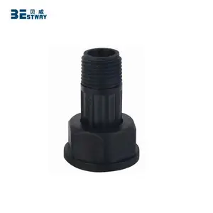 BWVA Casting Hexagon Black Water Meter Couplings Plastic Material Water Meter Fittings